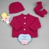 Caitlin Baby Cardigan, Hat & Booties knitting pattern 0-3 & 6-12mths