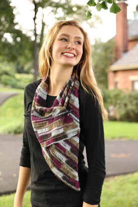 Diagonal Crochet Wrap  in Plymouth Yarn Andes Sock - F886 - Downloadable PDF