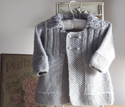 Baby girls jacket with lace collar - P063 Knitting pattern by OGE ...