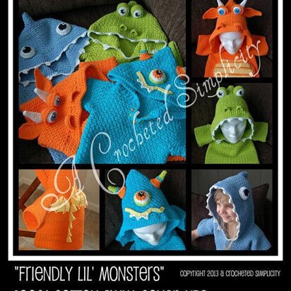 "Friendly Lil' Monsters" Swim Cover-Ups & Bath Too