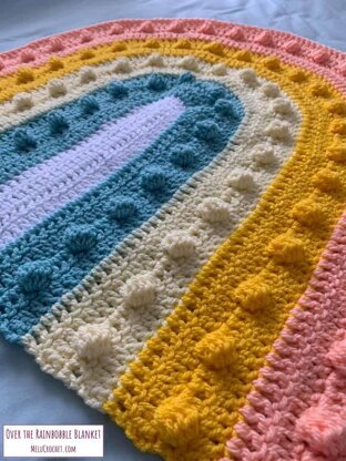 Over the Rainbobble Blanket pattern by Melu Crochet