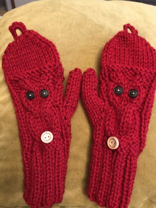 Flip top Owl Mittens