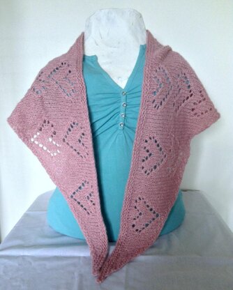 Alpaca Lace Hearts Triangle Scarf