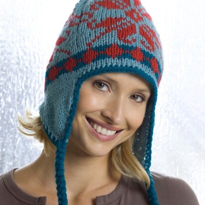 Ear Flap Hat in Red Heart Super Saver Economy Solids - KTV2001K