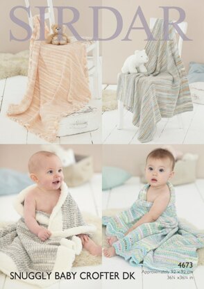 Blankets in Sirdar Snuggly Baby Crofter DK and Snowflake DK - 4673- Downloadable PDF
