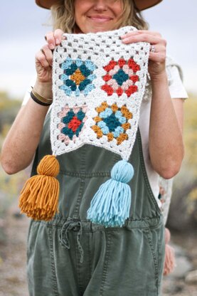 Perennial Granny Square Scarf