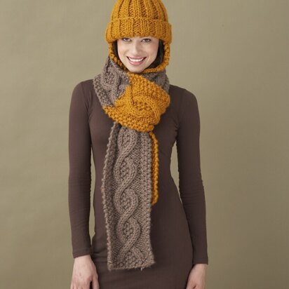 Knit Ribbed Earflap Hat Lion Brand Wool-Ease Thick & Quick - 70035A