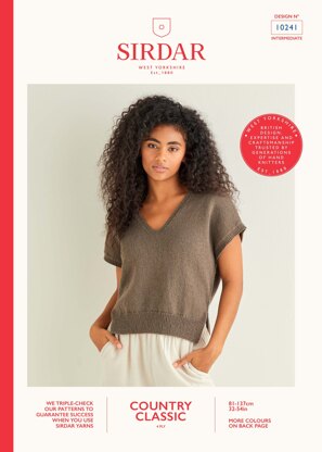 Short Sleeve Top in Sirdar Country Classic 4ply - 10241 - Downloadable PDF