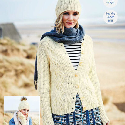 Cardigan, Mittens & Hat in Stylecraft Special Aran with Wool - 9557 - Downloadable PDF