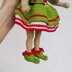 Crochet doll clothes pattern, crochet Elf outfit for Astrid, Christmas doll outfit pattern (English, Deutsch, Français)