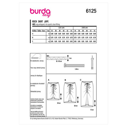 Burda Style Misses' Skirt B6125 - Paper Pattern, Size 8-18