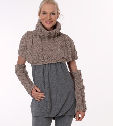 Cape and Arm Warmers in Rico Essentials Big - 047 - Downloadable PDF