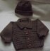 Waffle Stitch Cardigan and Beanie Hat