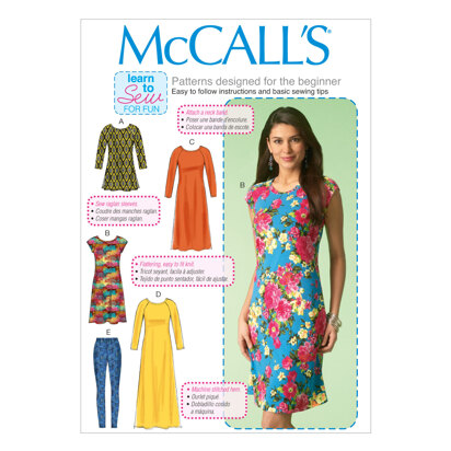 McCall's Misses' Tunic, Dresses and Leggings M7122 - Sewing Pattern