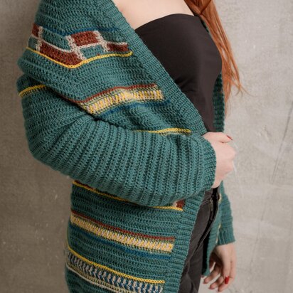 Izma Cardigan Crochet PATTERN with Colorwork Motifs, Two Video Tutorials Included, UK terms