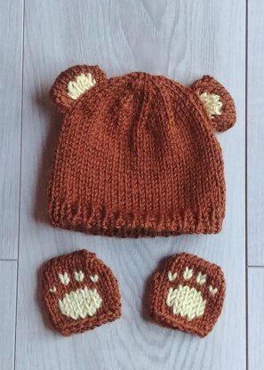 Urso - baby bear hat and mitts