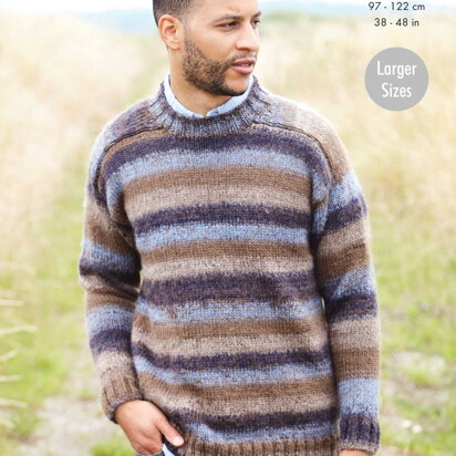 Mens Sweaters Knitted in King Cole Autumn Chunky - 5818 - Downloadable PDF