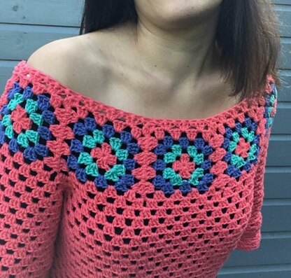 Granny Square Bardot Jumper