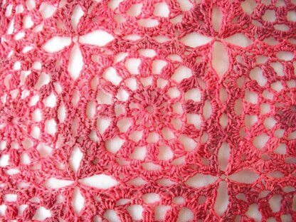 Fresh red crochet cushion