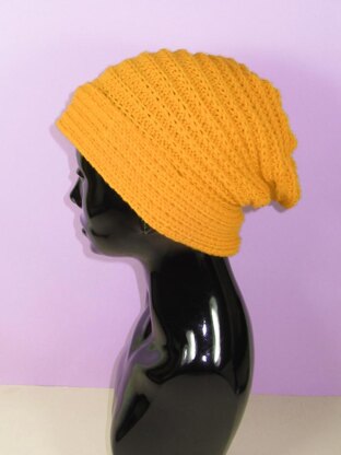 Sideways Fishermans Rib Cuff Slouch Hat