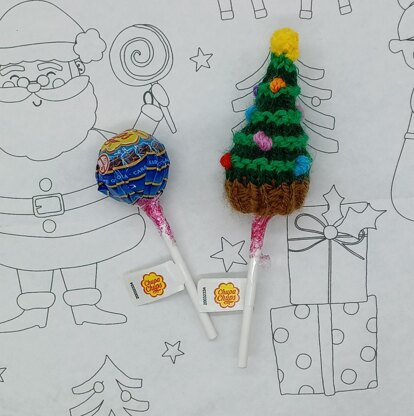 PDF Christmas Lollipop Hat Topper Knitting Pattern Chupa-Chup Sweeties Stocking Filler