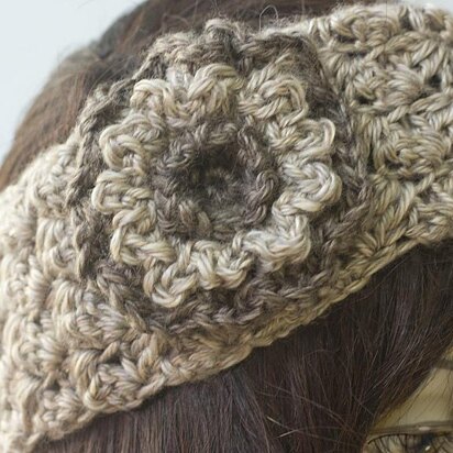 Textured Flower Headband, Ear Warmers