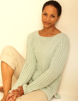 Textured Pullover in Bernat Handicrafter Cotton Solids