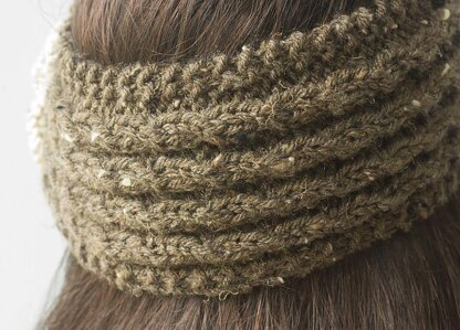 Mock Cable Flower Headband, Ear Warmers