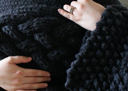 Throw Blanket / Rug Super Chunky Double Cable Approximately 49" x 64"