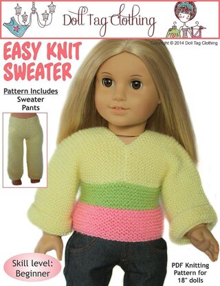Easy Knit Sweater for 18 inch Dolls