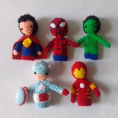 5 Titeres de Dedo Superheroes full