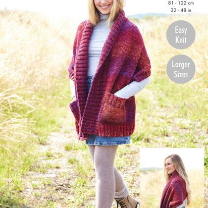 Ladies Shawls Knitted in King Cole Chunky - 5815 - Downloadable PDF