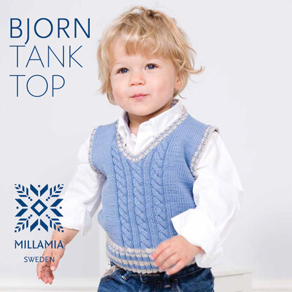 "Bjorn Tank Top" - Top Knitting Pattern For Boys in MillaMia Naturally Soft Merino