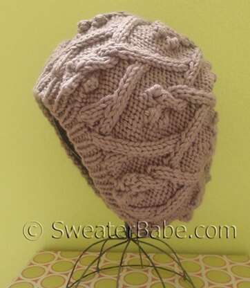 #134 Slouchy Trellis Cabled Hat