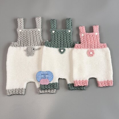 Jay Baby Dungarees knitting pattern 0-9mths