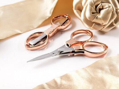 Hemline Rose Gold Folding Scissors (10cm)