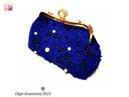 Blue lace handbag 5