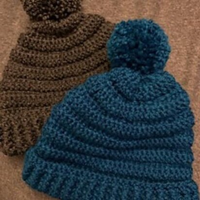 Swirly Whirly Pompom & Bun Hat