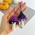 Mushrooms no sew crochet pattern Amigurumi mushroom keychain charm Halloween ornament Car mirror hanger Keyring crochet bag charm