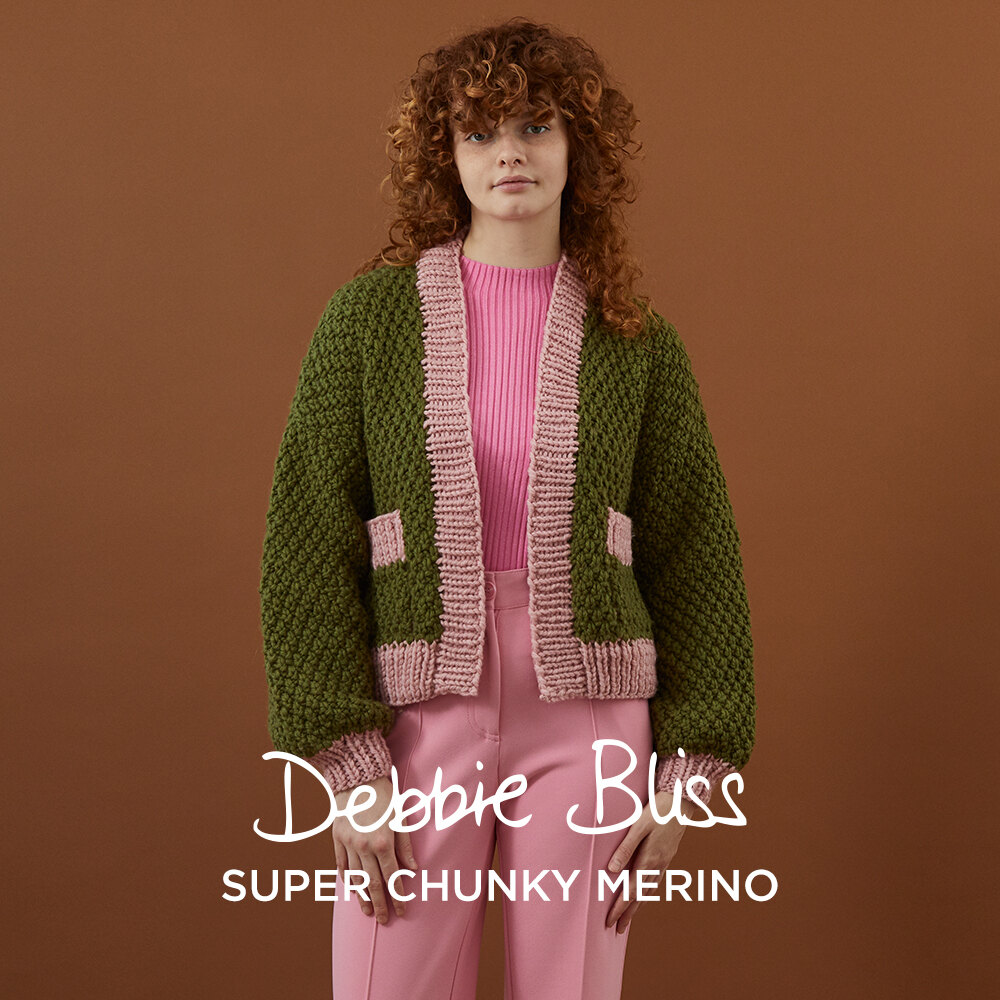 Irish Moss Stitch Cardigan - Knitting Pattern for Women in Debbie Bliss  Super Chunky Merino by Debbie Bliss - DB418 - Downloadable PDF