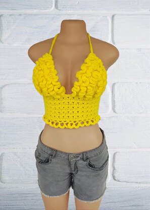 Crochet Ruffle Crop Top