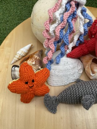 Sea creatures quad knitting pattern