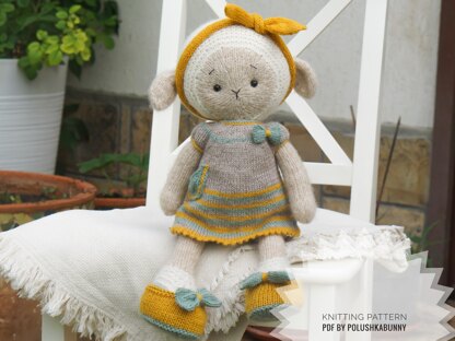 Knitting Pattern Doll Clothes, Outfit Betty for 40 cm doll