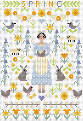 Riverdrift House Spring Mini Cross Stitch Kit - 17cm x 25cm