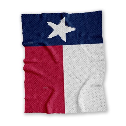 Texas State USA Flag Blanket C2C CROCHET PATTERN