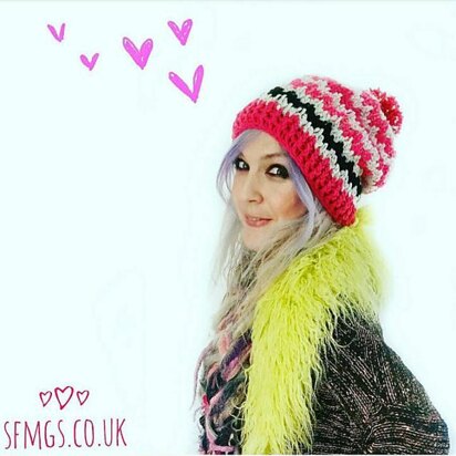 Spike Stitch Beanie Crochet Bobble Hat