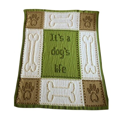 Dog Blanket Knit with Bobbles - knitting pattern