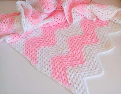 Chevron block baby blanket