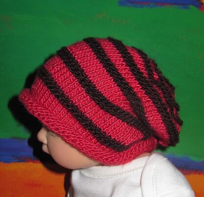 Baby Simple Roll Brim Stripe Slouch