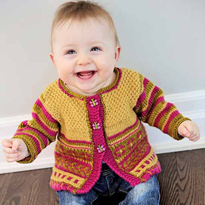 Baby Garden Cardi in Knit One Crochet Too Sebago - 2134 - Downloadable PDF
